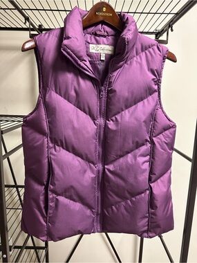 KC Collections Women's Purple Puffer Vest Size M